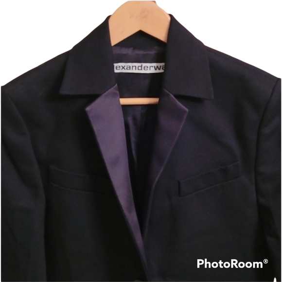 Alexander Wang Black Blazer Satin Lapels - Picture 2 of 10
